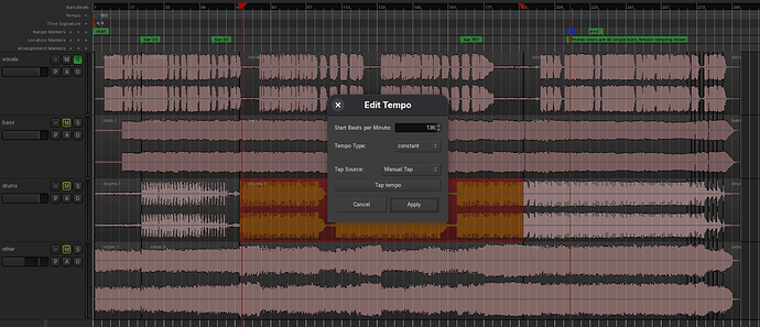 retempo-ing to 136 bpm