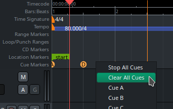 Right click clear all cues