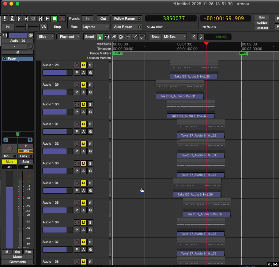Ardour (8,12+) - Blocky Scrolling Example (1)