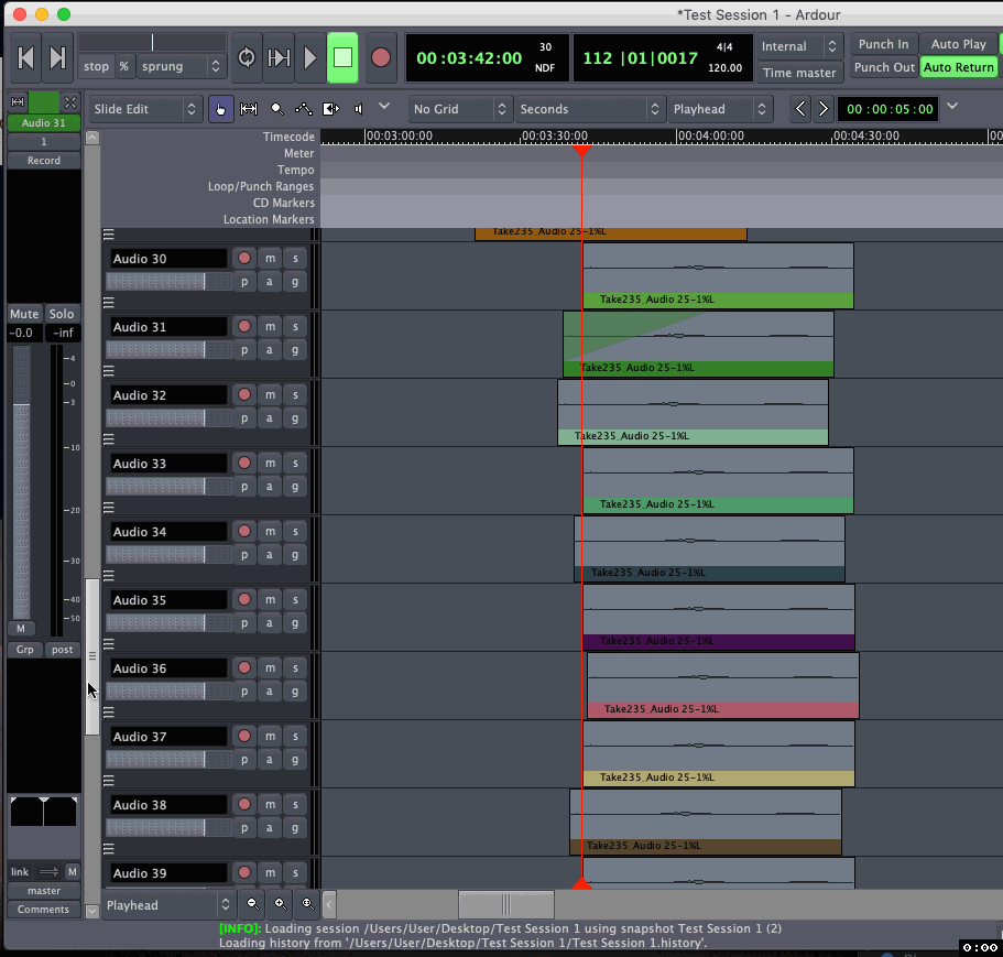 Ardour (2,8,16) - Smooth Scrolling Example (1)